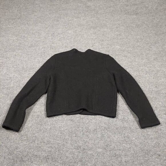Vintage Laura Jean Cardigan womens 9/10 Black Button up wool long sleeve - Picture 3 of 11